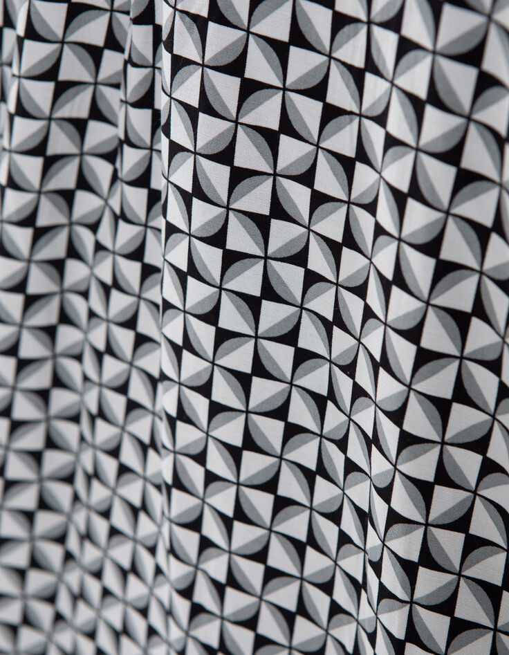 Damesjurk met geometrische print in crèmekleur-7 Damesjurk met geometrische print in crèmekleur-7