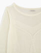 Pull écru torsadé femme-2