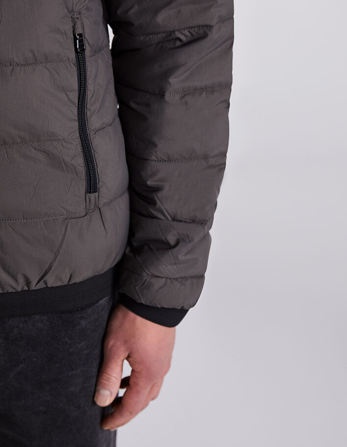 Men's dark brown hooded light padded jacket - IKKS
