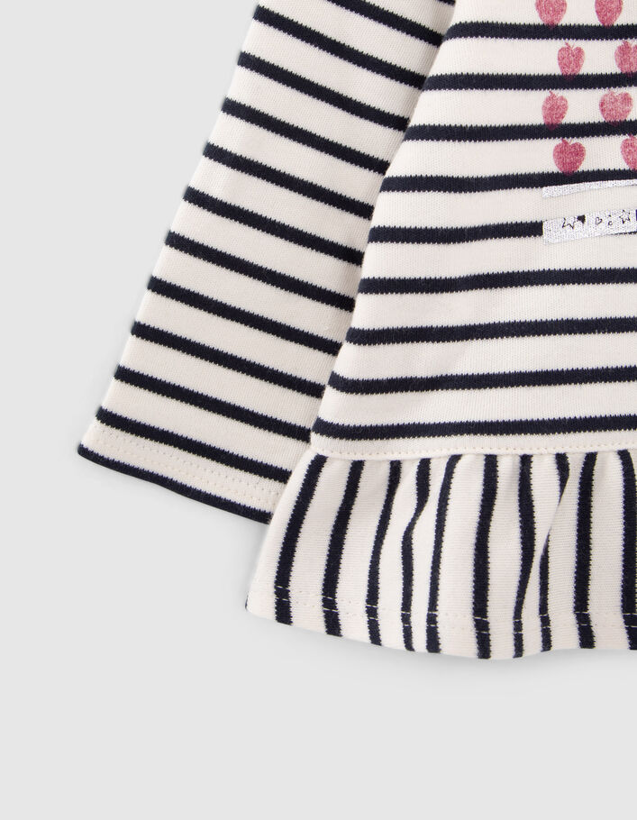 Baby girls’ sailor-stripe organic cotton T-shirt with flag-7