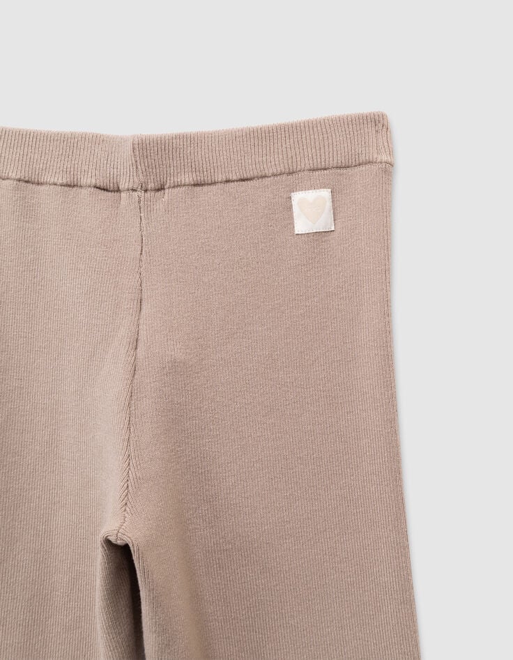 Pantalon flare beige tricot fille-8