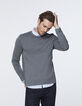 Men’s dark grey knit sweater+texture on back-2
