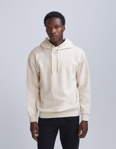 Naturfarbenes Herrensweatshirt aus Doubleface-Sweatstoff