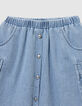 Girls’ blue denim cargo-style skirt with pockets-3