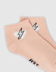 Rosa und weiße Mädchensocken-4