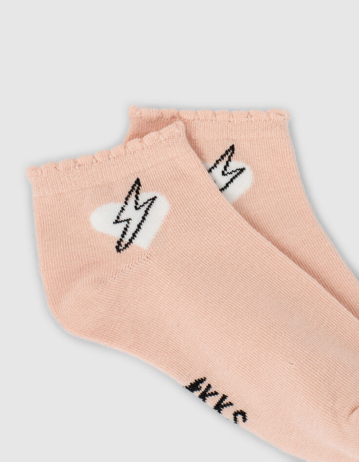 Rosa und weiße Mädchensocken-4