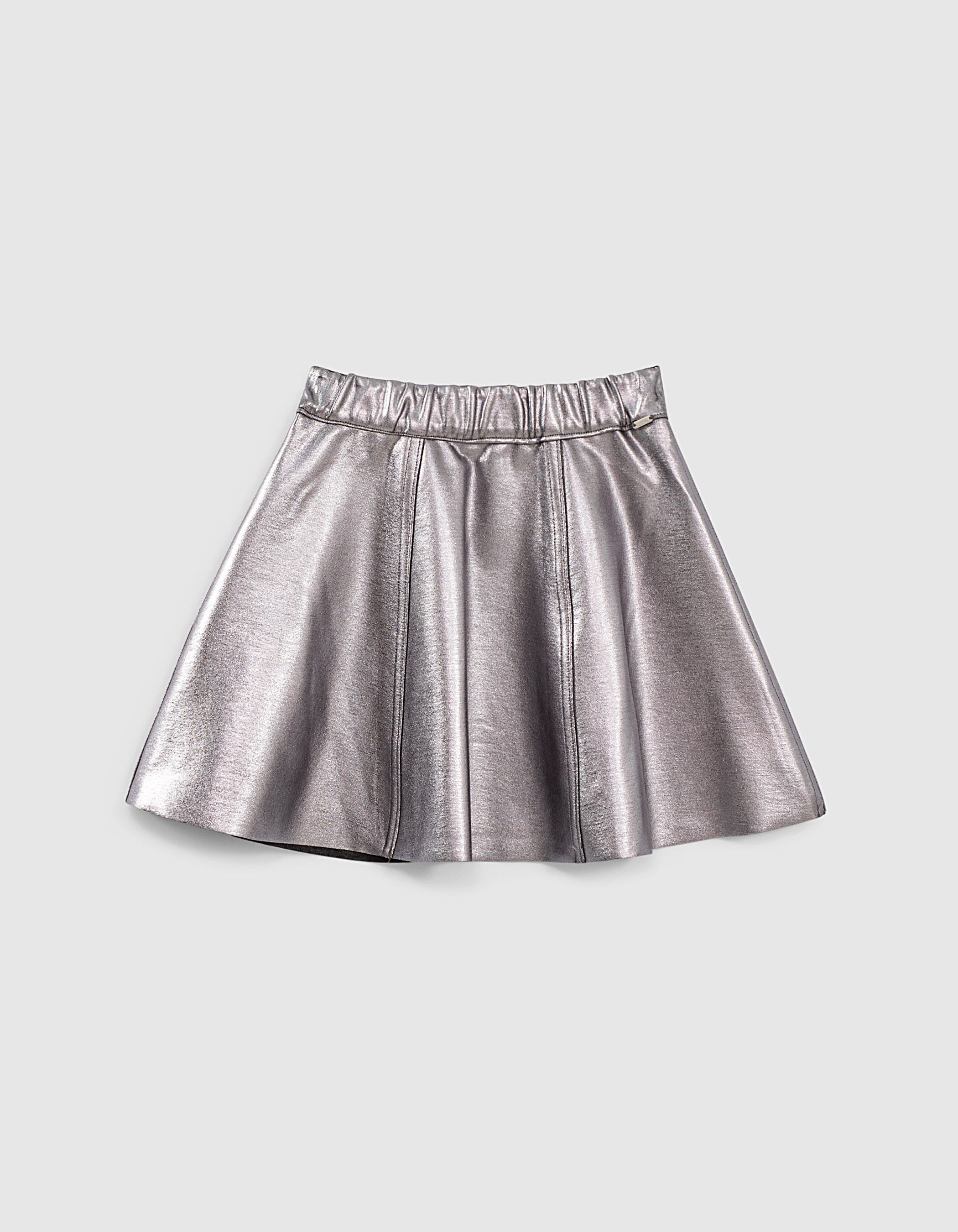 Girls grey marl and silver reversible skater skirt IKKS