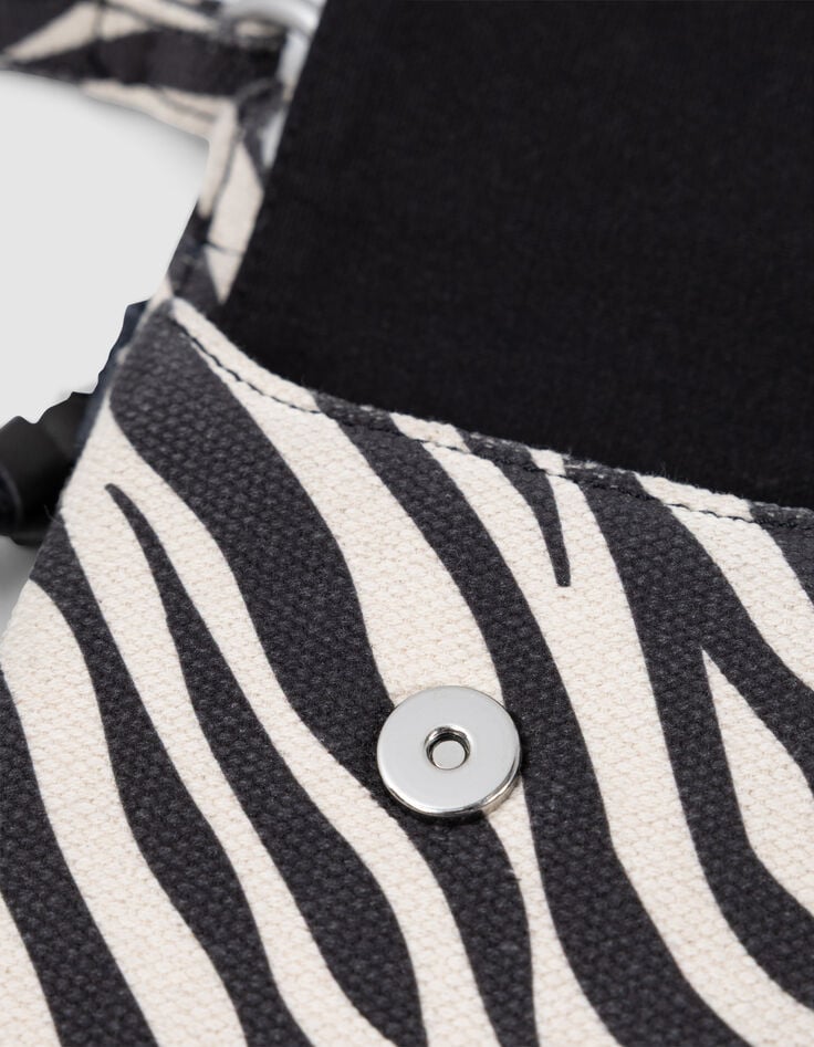 Telefoonhoes 111 ecru canvas zebrapatroon Dames-5