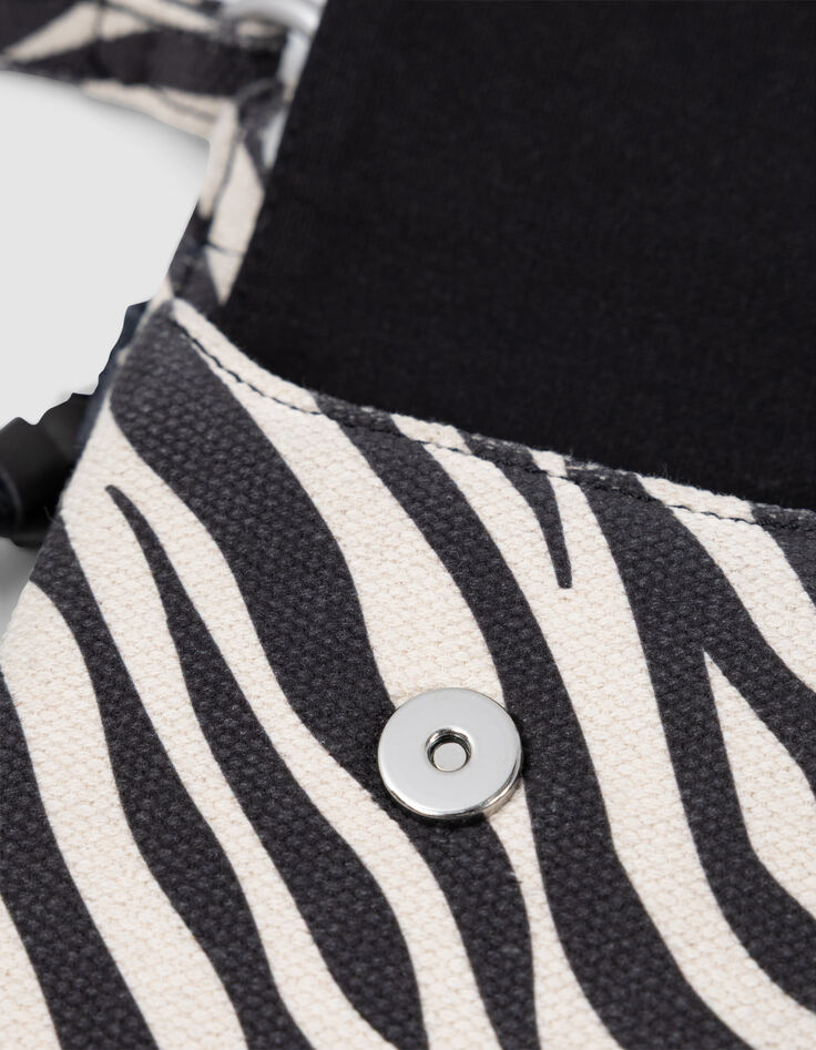 Telefoonhoes 111 ecru canvas zebrapatroon Dames-5 Telefoonhoes 111 ecru canvas zebrapatroon Dames-5
