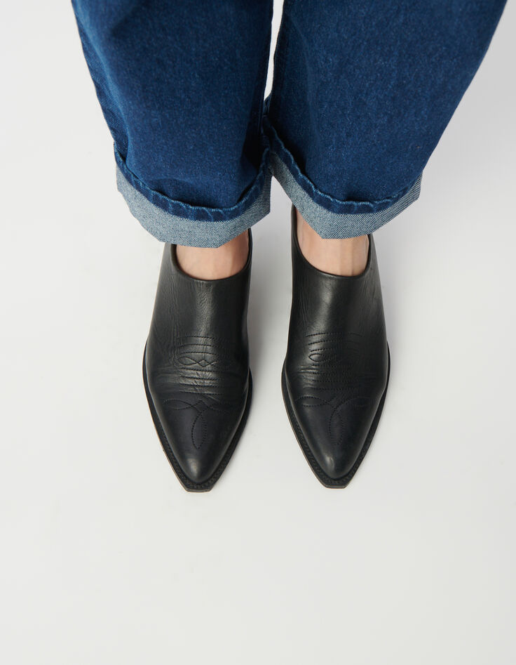 Santiags mules black leather western spirit Line 111 Women-8