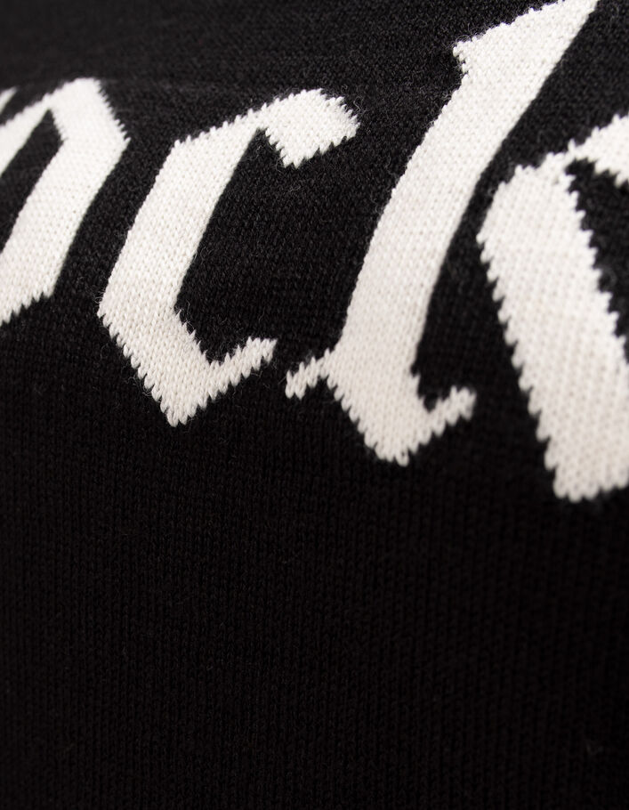 Women’s black knit Rock slogan IKKS x DUVILLARD sweater