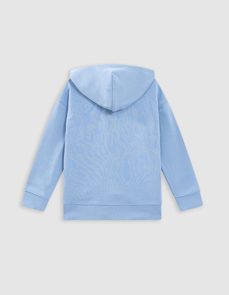 Sweat bleu à capuche motif soleil-lune garçon-5