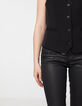 Women’s black braided neckline tailored waistcoat-4