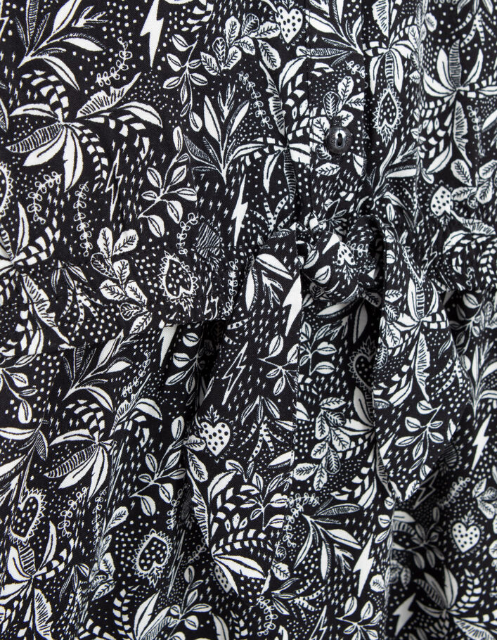 Schwarzes Mädchenkleid, LENZING™ ECOVERO™, Dschungel-Print - IKKS