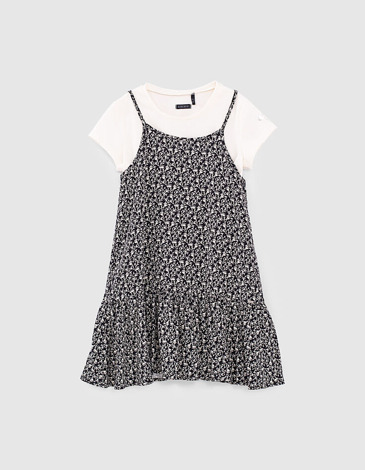 Robe 2 en 1 noire lys Ecovero® et T-shirt bio fille-3