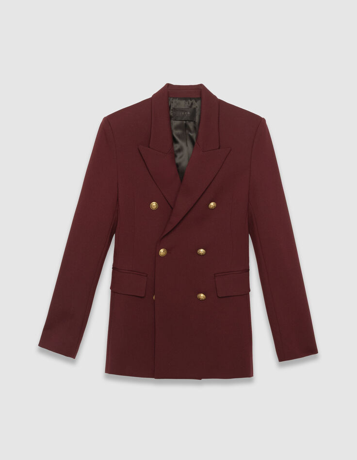 Women’s burgundy Milano knit suit jacket-5