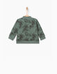 Cárdigan reversible caqui y gris bebé niño -5
