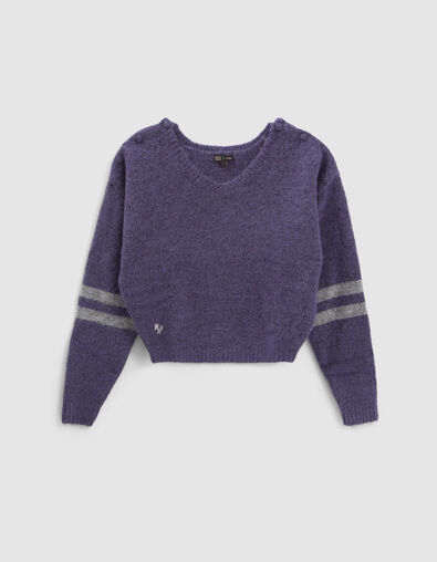 Jersey violeta cropped punto ni&ntilde;a - IKKS