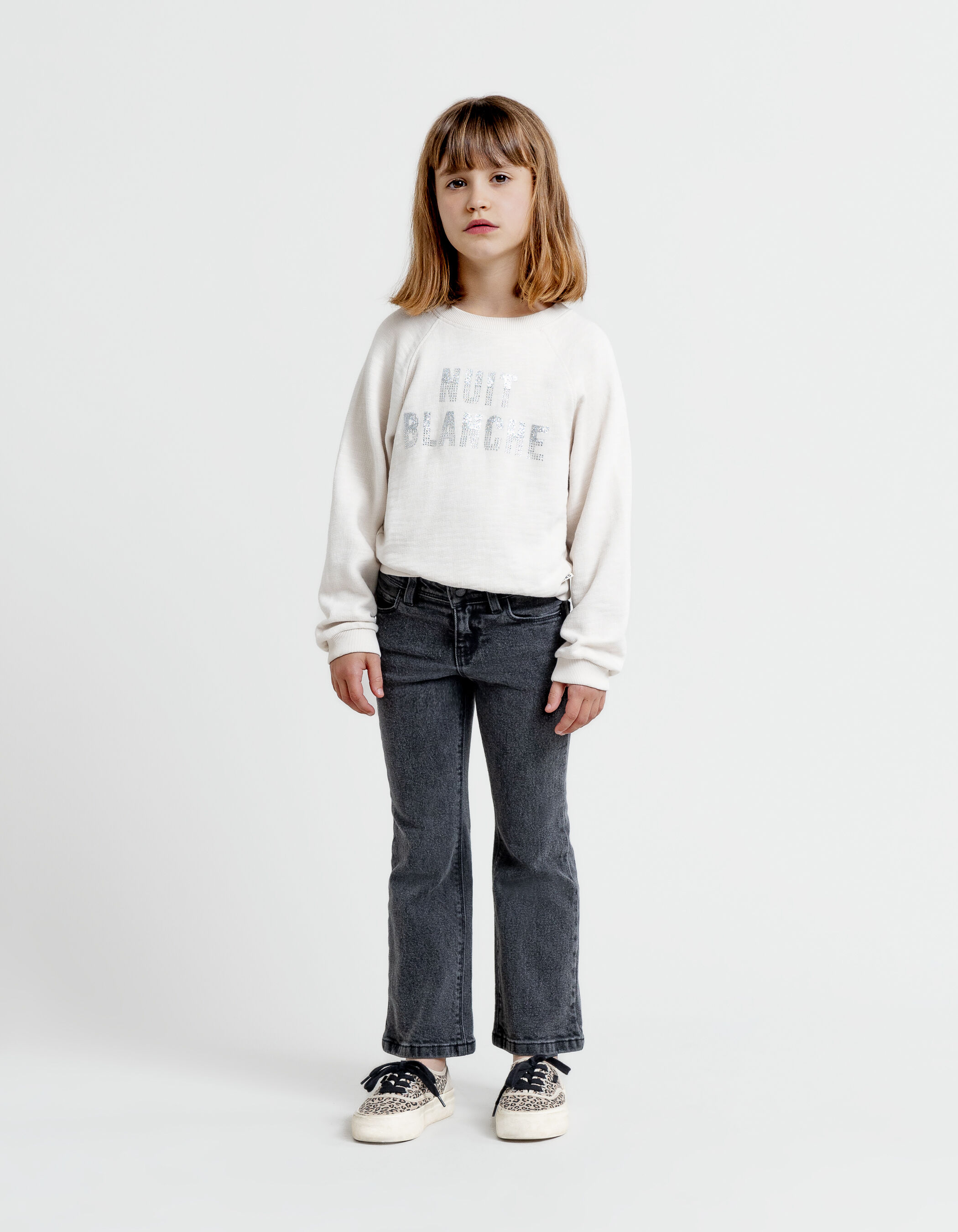 Jean FLARE gris fonce fille IKKS