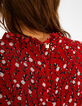 Robe rouge cornaline imprimé fleuri I.Code-5