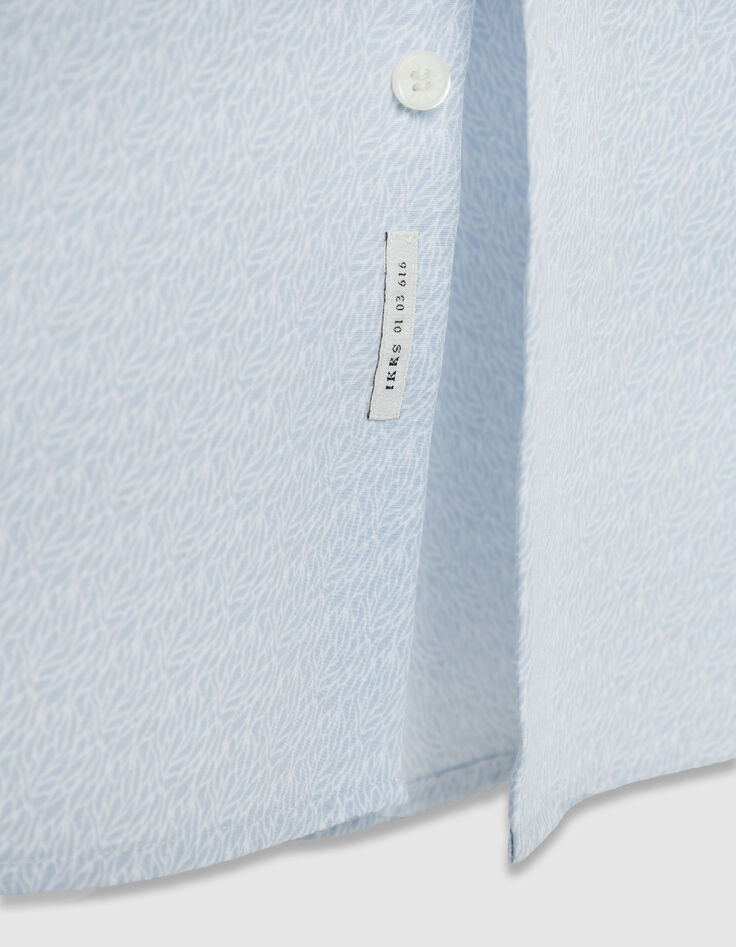 Camisa minimalista slim-fit azul de algod&oacute;n org&aacute;nico-7