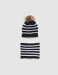 Baby boys’ navy striped knit beanie and snood-3