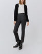 Cardigan noir tricot ajouré fantaisie Femme-5