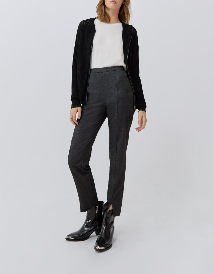 Cardigan noir tricot ajouré fantaisie Femme-5 Cardigan noir tricot ajouré fantaisie Femme-5