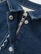 Blaue Mädchenjeansjacke mit Stickereien-5