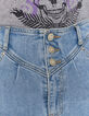 Hellblauer Damenbleistiftrock aus Jeansstoff-4