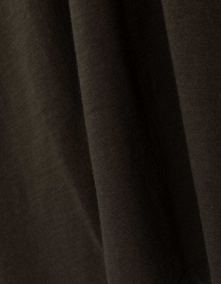 Men’s khaki organic cotton Essential long-sleeve T-shirt-6