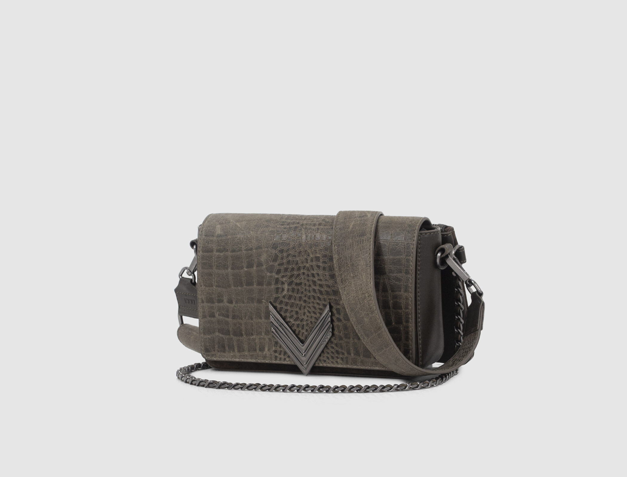 Women s khaki leather mix 111 GREENWICH VILLAGE