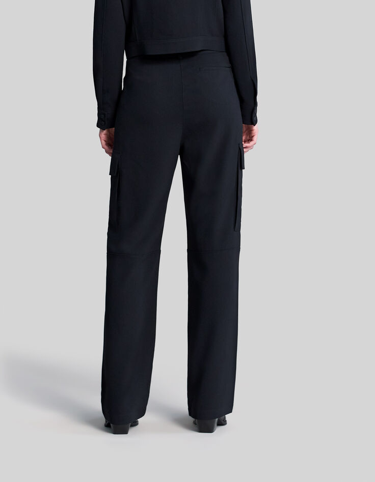 Weite schwarze Damen-Cargohose aus recyceltem Material-3 Weite schwarze Damen-Cargohose aus recyceltem Material-3