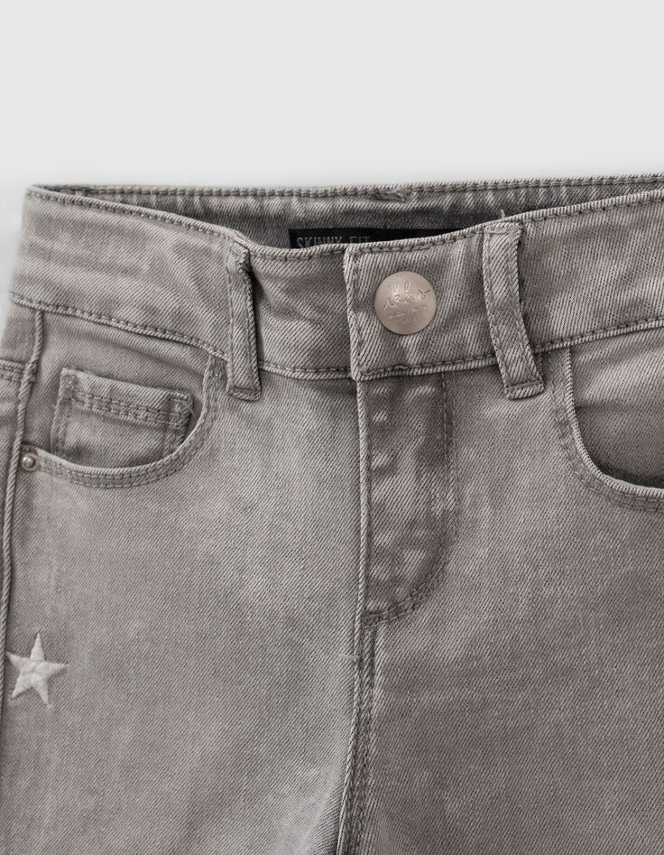 Grijze skinny jeans met grafische sjaal meisjes-5
