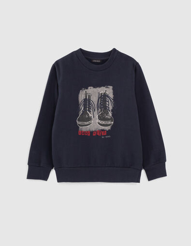 Jungensweatshirt mit Stiefeletten mit Schn&uuml;rsenkeln  - IKKS