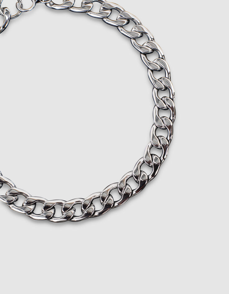 Women&rsquo;s silver-tone curb chain choker necklace-2