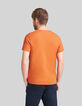 Oranje T-shirt L'Essentiel biokatoen ronde hals Heren-3