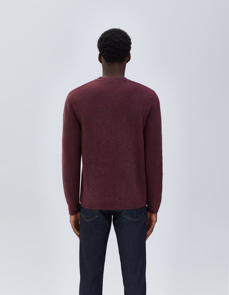 Men’s burgundy fluffy knit jumper-3