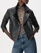 Schwarze Bikerjacke aus Leder f&uuml;r Damen-5