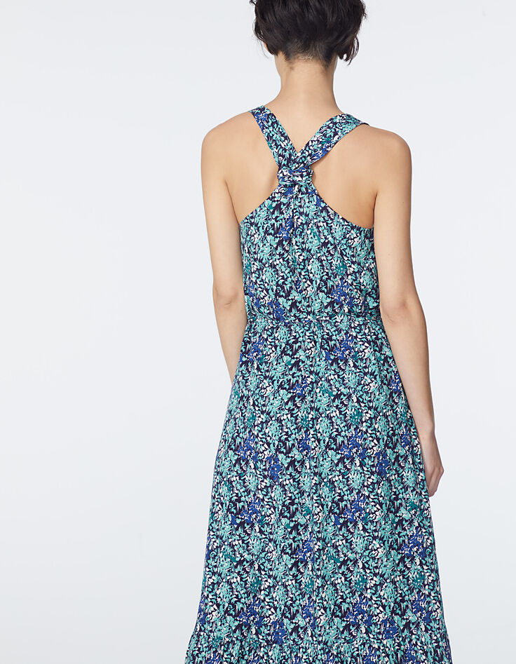 Vestido largo de viscosa estampado Sea Flowers -3