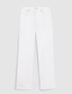 Vaqueros bootcut blancos de tiro bajo para mujer-7