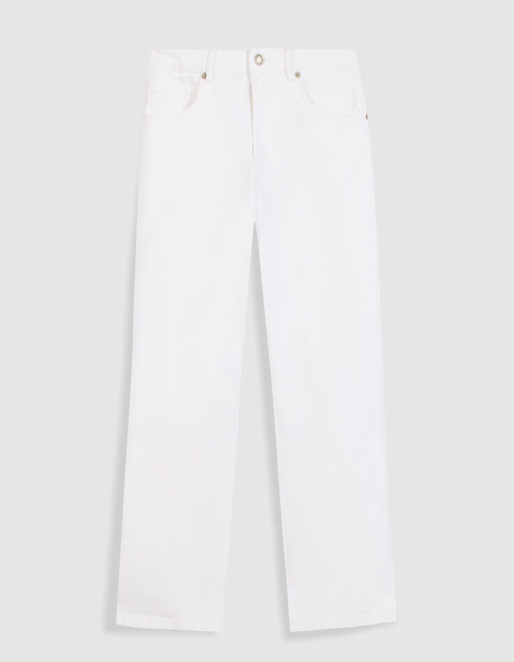 Vaqueros bootcut blancos de tiro bajo para mujer-7