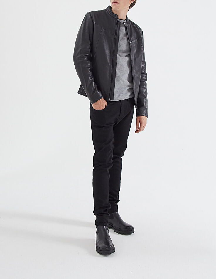 Pull gris chiné tricot 3D Homme-7
