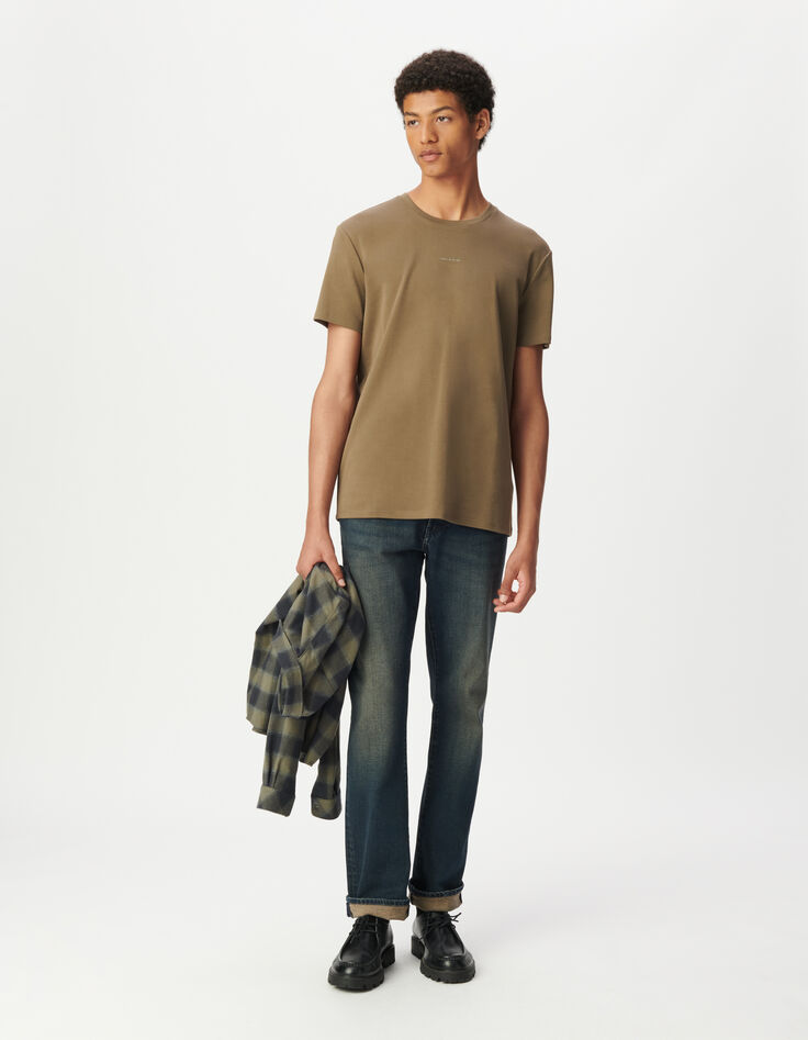 Men’s beige ABSOLUTE DRY T-shirt with logo detail-1