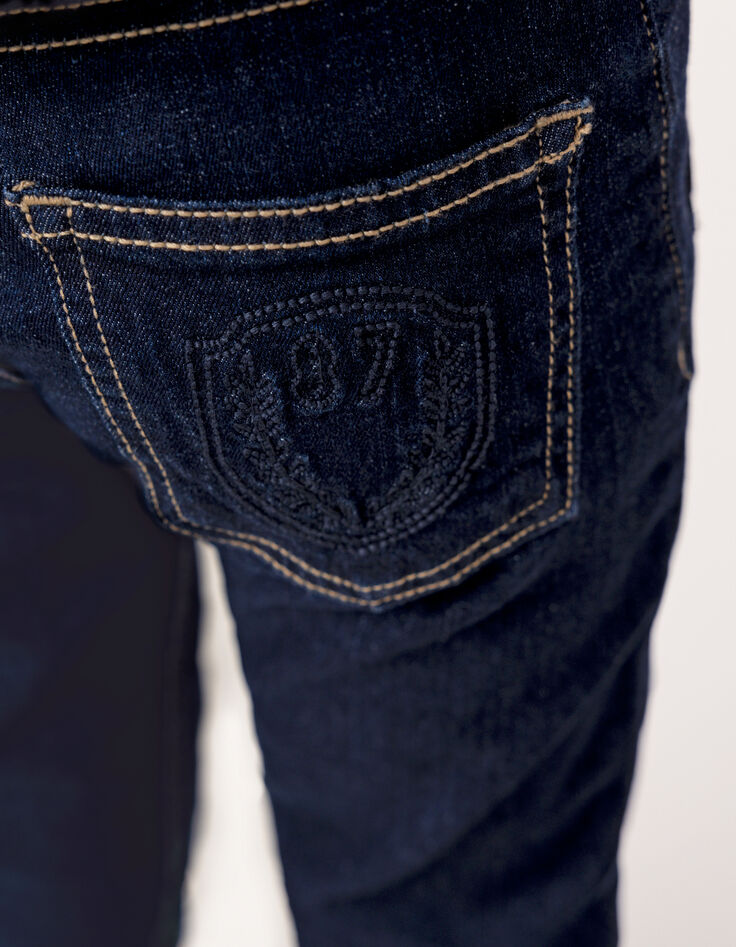 Jean SLIM brut avec badge et broderie garçon-3