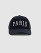 Men's embroidered corduroy navy cap-1
