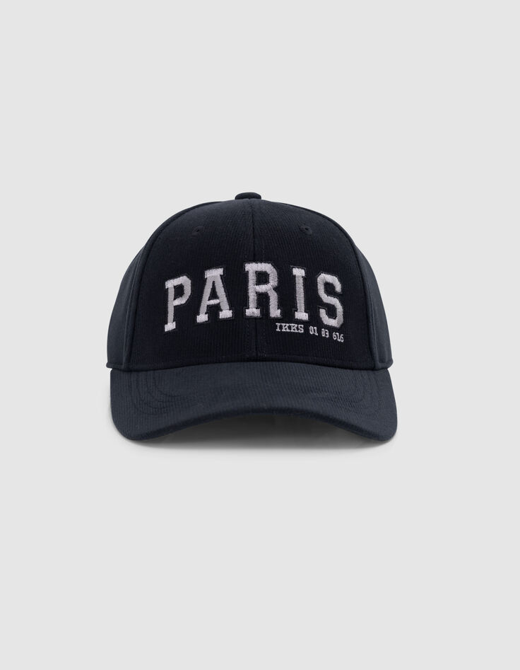 Men's embroidered corduroy navy cap-1