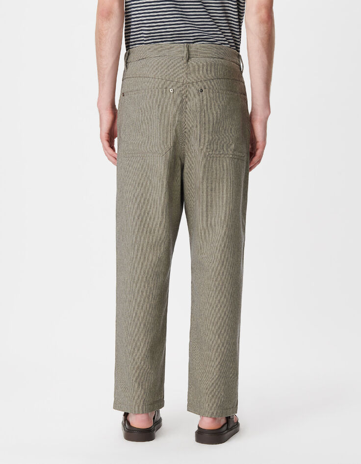 Pantalon battle gris motif rayures Homme-3