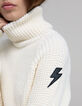 Women&rsquo;s ecru knit Rock badge IKKS x DUVILLARD sweater-6