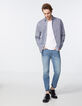 Indigo SLIM overhemd stippen-bladprint heren-6
